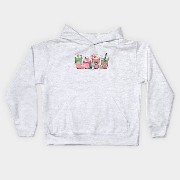 Christmas Chocolate Coffee Kids Hoodie by Satic